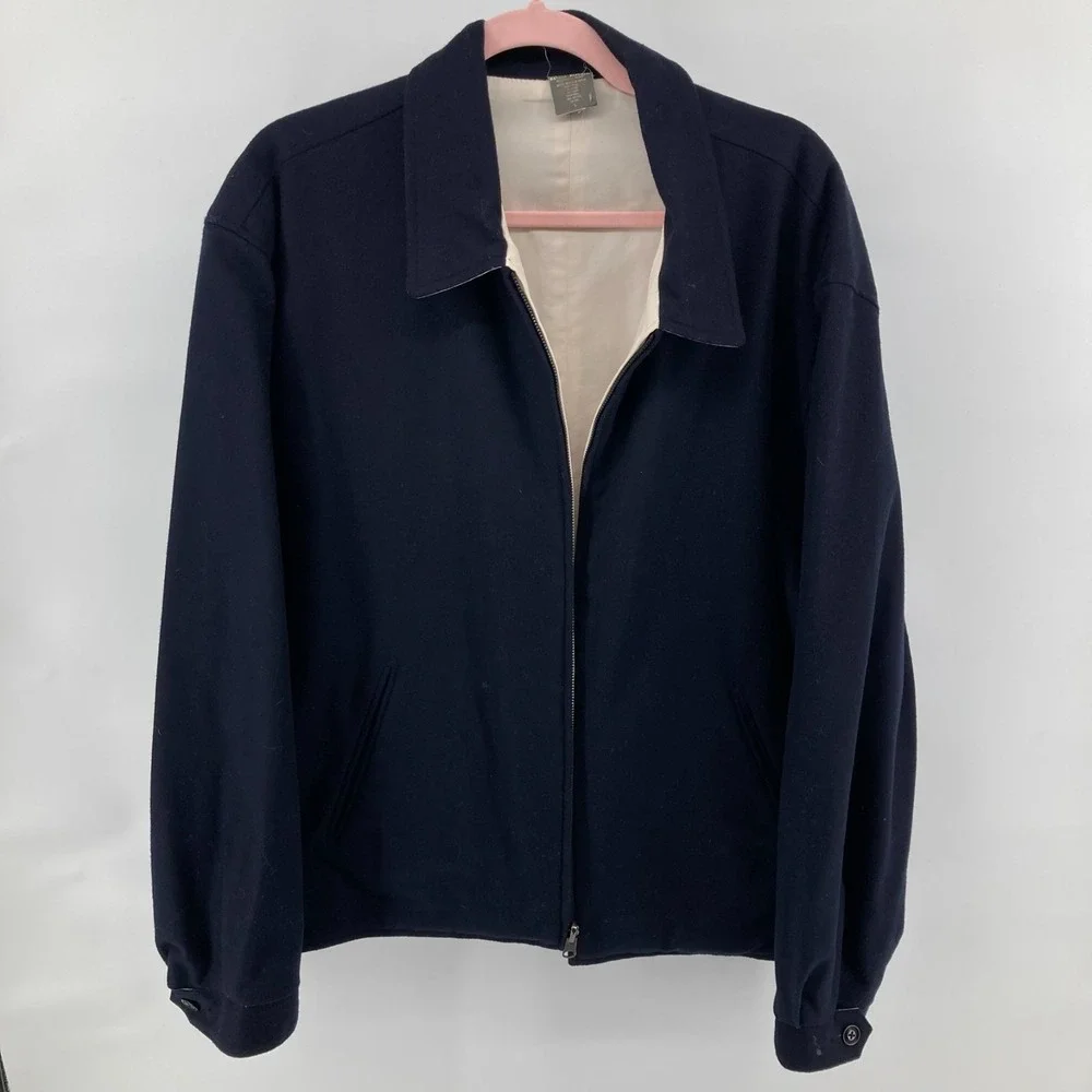 Vintage Banana Republic Reversible Wool Jacket Men's Large Classic Heritage Coat